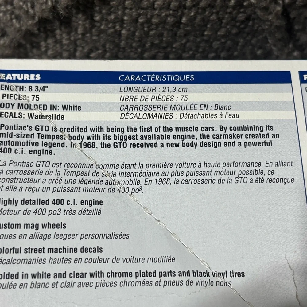 Rare Revell '68 Pontiac GTO Street Machine Model Kit: 1:24 Scale - Picture 3 of 4